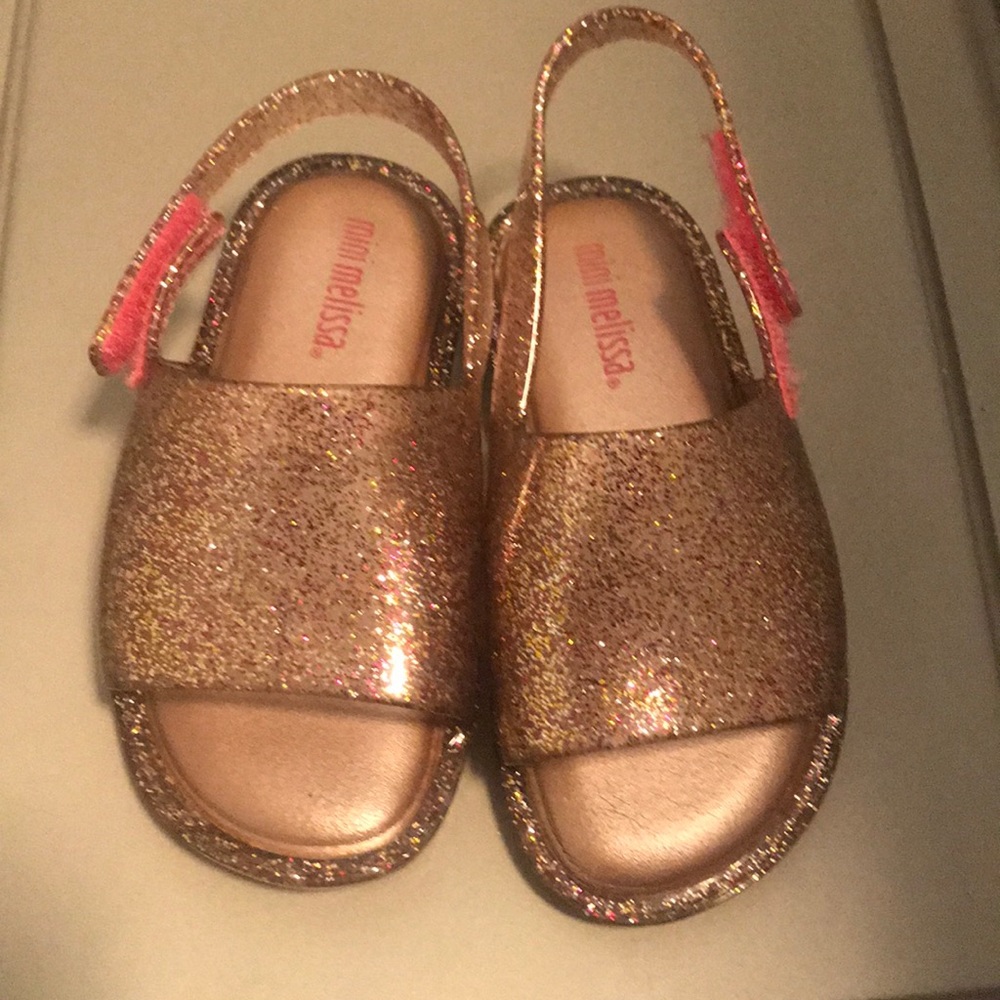 Pink glitter mini Melissa sandals